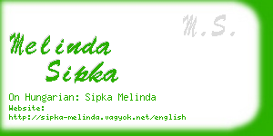 melinda sipka business card